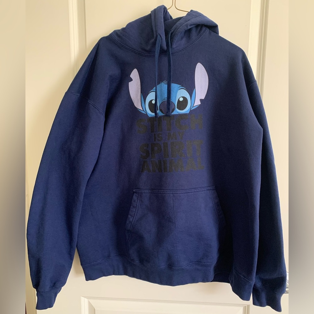 Stitch Is My Spirit Animal XL Blue Hoodie